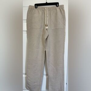 J. Jill Women's Tan Straight Leg Linen Pants